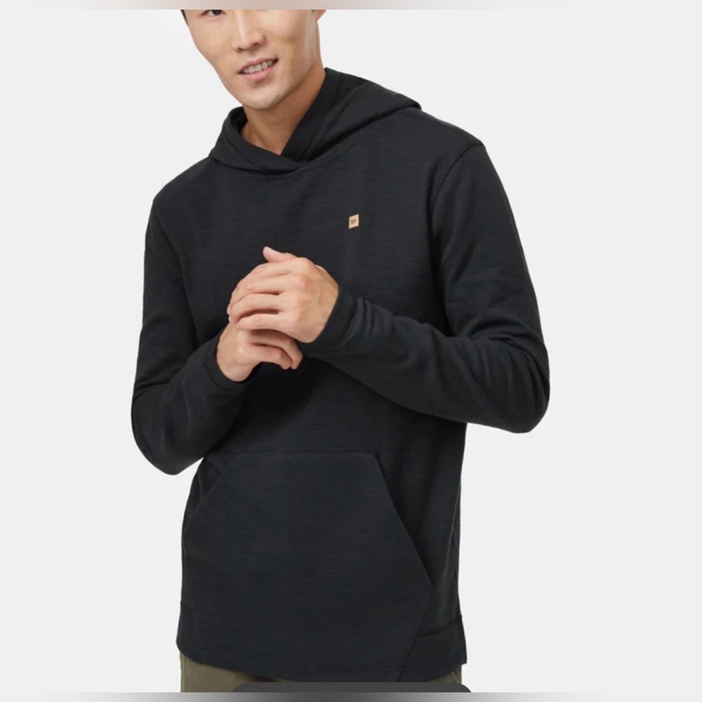 Tentree Rideau Hoodie Pullover Black Organic Cotton Size Small